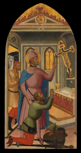 An Episode from the Life of Saint Giovanni Gualberto by Niccolò di Pietro Gerini, painting, 1368-1415