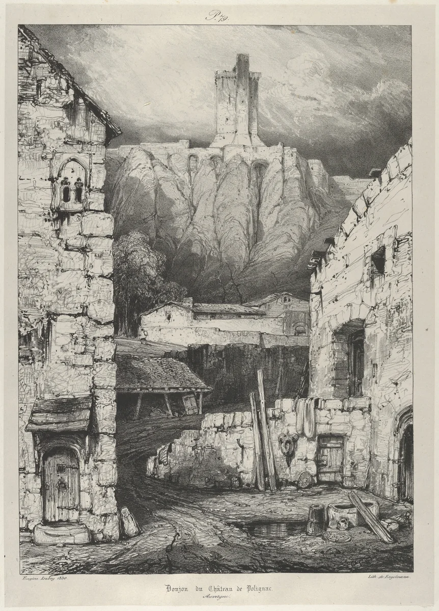 Dungeon of the Polignac Castle by Eugène Isabey, print, 1830