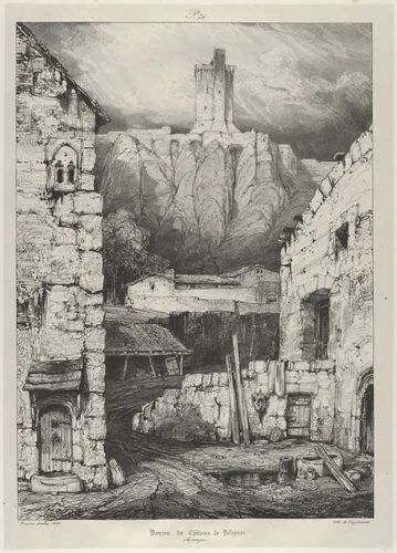 Dungeon of the Polignac Castle by Eugène Isabey, print, 1830