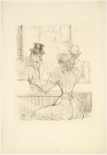 In the Picton Bar (American Bar), rue Scribe by Henri de Toulouse-Lautrec, print, 1896