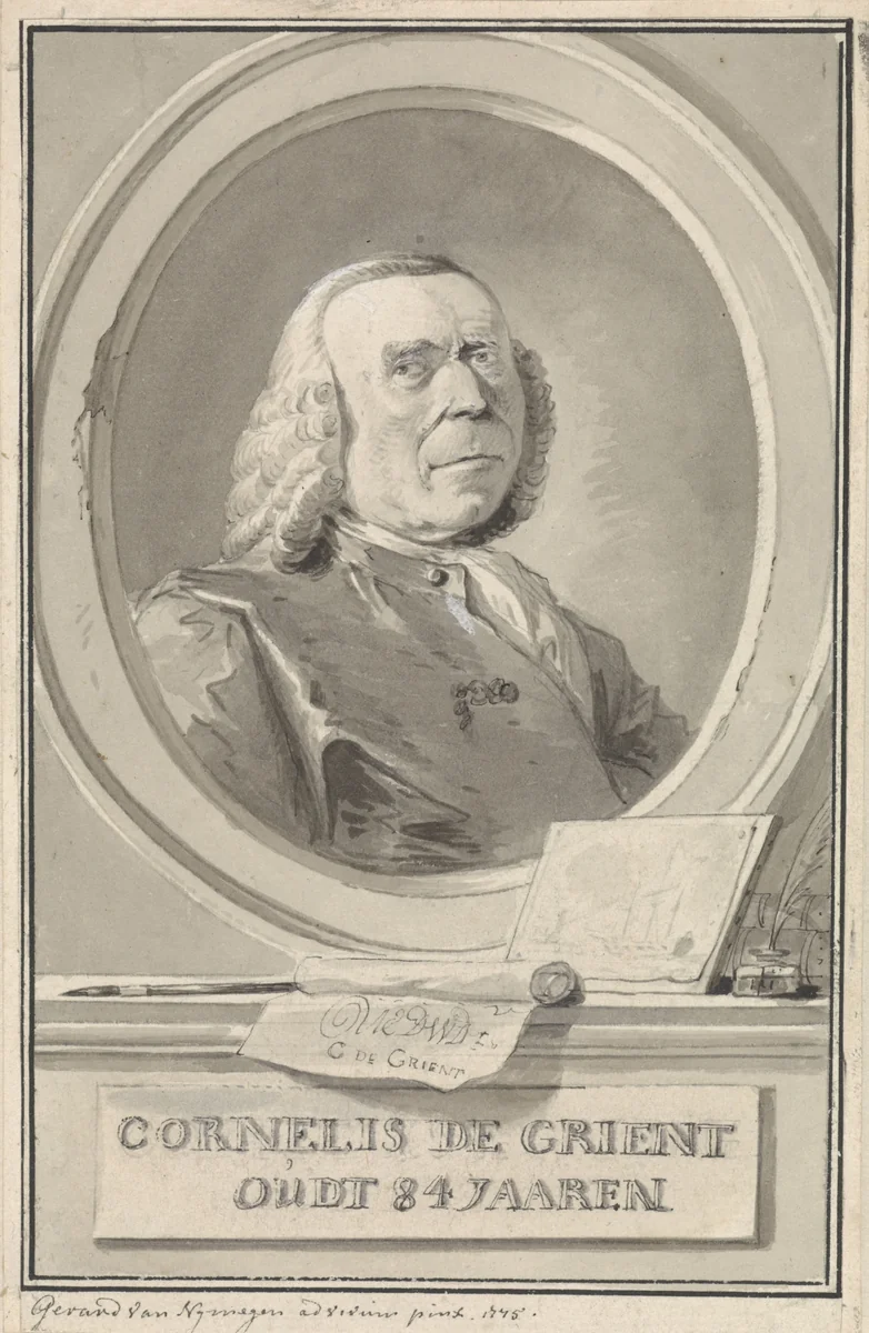 Portret van Cornelis de Grient by Gerard van Nijmegen, drawing, 1775