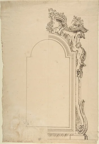 Design for one Half of a Frame by anonymous, drawing, 1700-1780