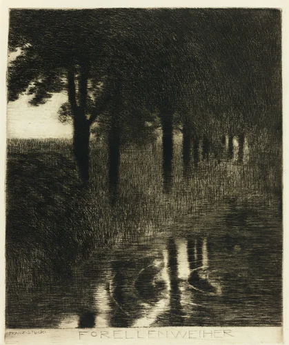 The Trout Pool by Franz von Stuck, print, 1890