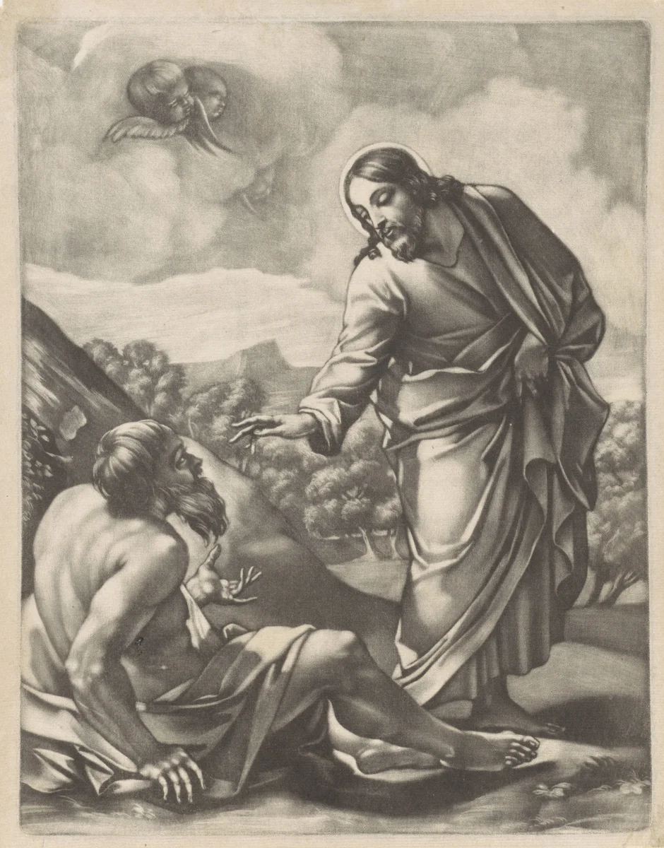 Christus geneest een verlamde man by anonymous, print, 1650-1800