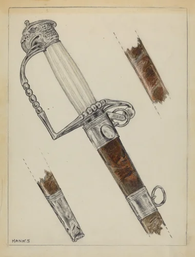 Sword by Fletcher Hanks, index of american design, 1935-1942