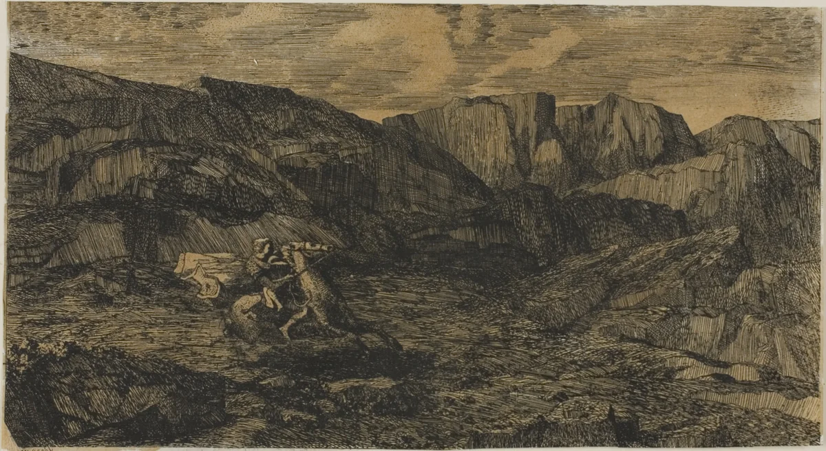 Fear by Odilon Redon, print, 1866