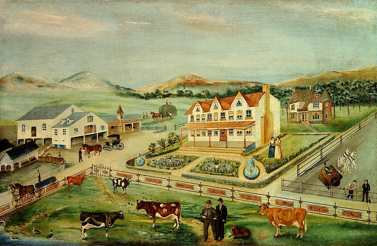 Bucks County Farm Outside Doylestown, Pennsylvania by American 19th Century, painting, 1890