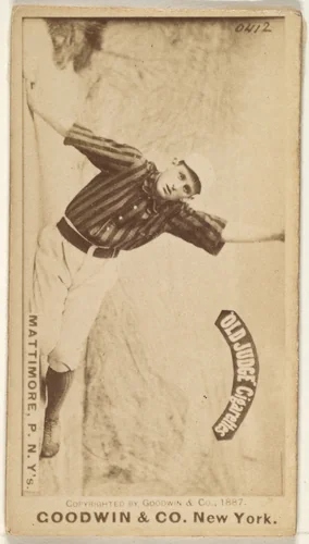 Michael "Mike" Joseph Mattimore, Pitcher, New York, from the Old Judge series (N172) for Old Judge Cigarettes by Goodwin & Company, photograph, 1887