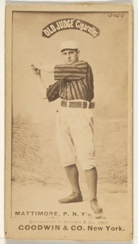 Michael "Mike" Joseph Mattimore, Pitcher, New York, from the Old Judge series (N172) for Old Judge Cigarettes by Goodwin & Company, photograph, 1887