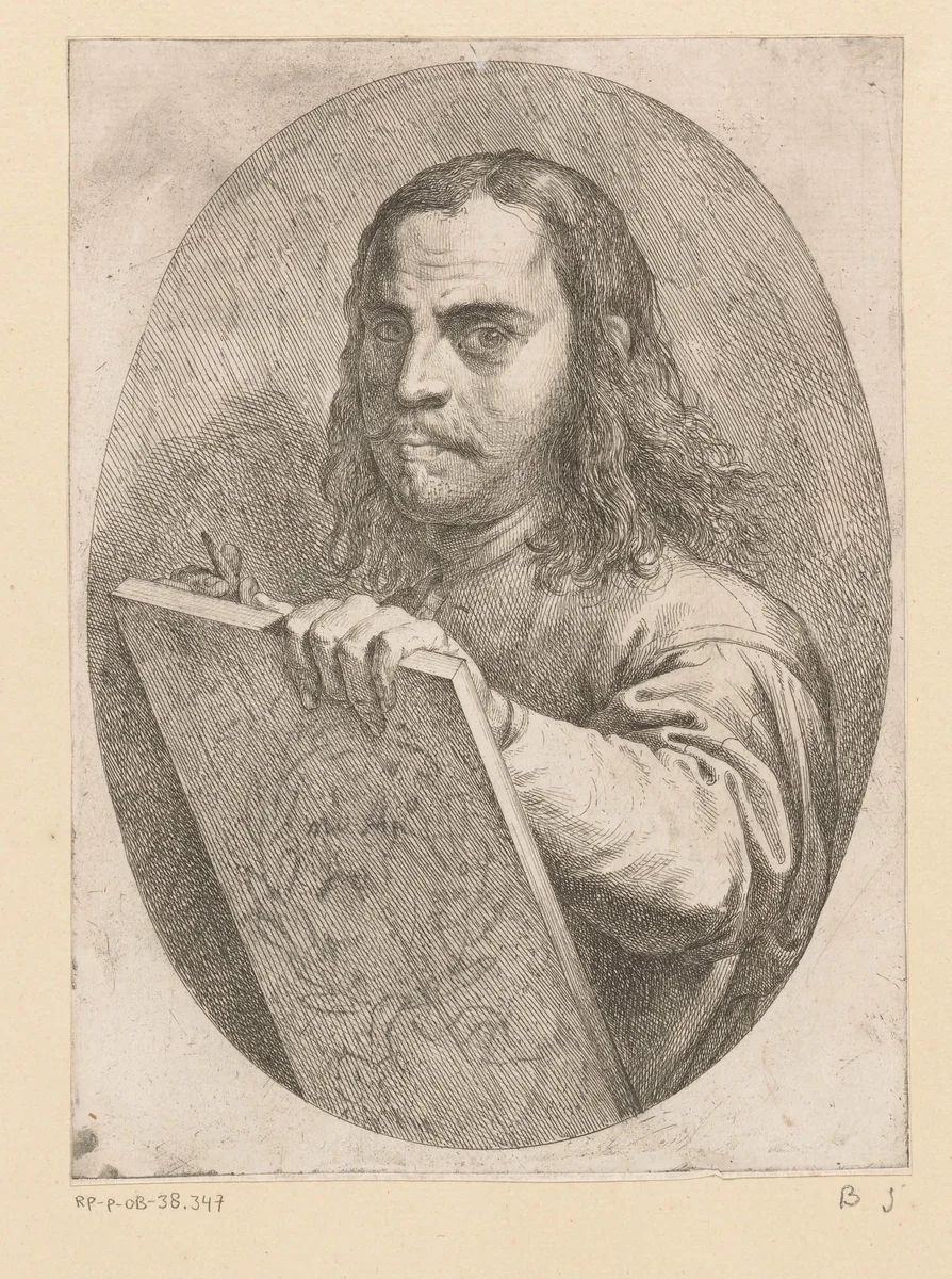 Portret van kunstenaar Pietro Testa by Pietro Testa, print, 1647-1648