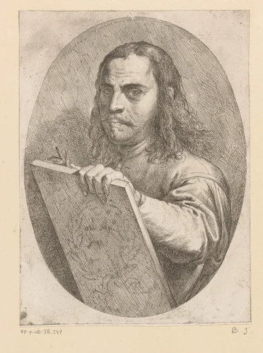 Portret van kunstenaar Pietro Testa by Pietro Testa, print, 1647-1648