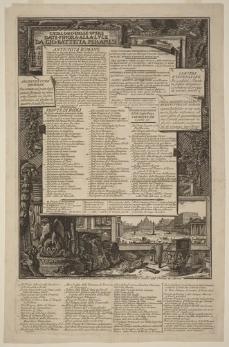 Catalogo delle Opere Date Finora Alla Lvce Da Gio Battista Piranesi by Francesco Piranesi; Giovanni Battista Piranesi, print, 1720-1778