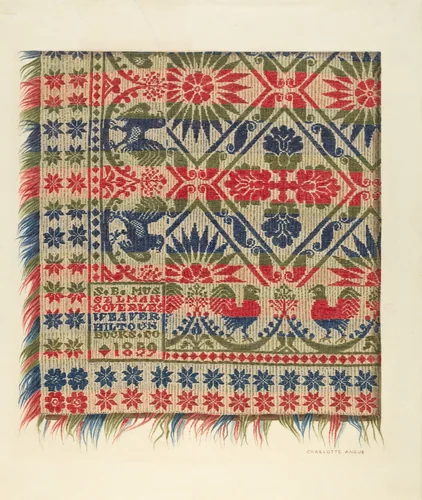 Woven Coverlet by Charlotte Angus, index of american design, 1940