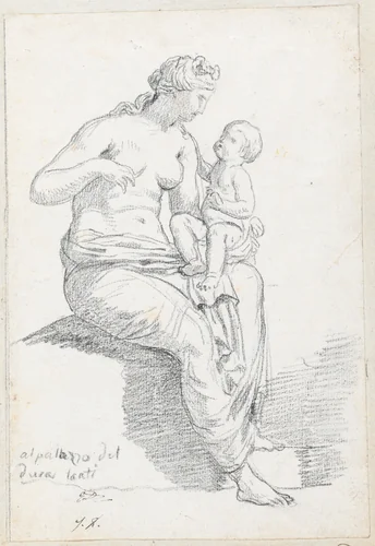 Leucothea, Side View by Jacques-Louis David, drawing, 1775-1780