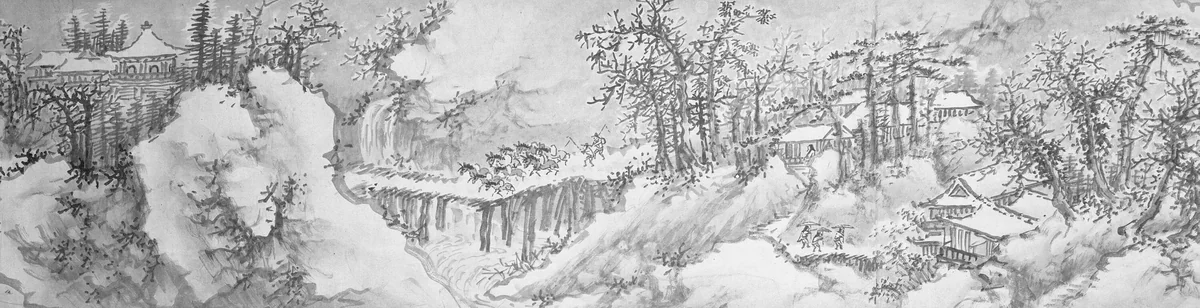 Winter Landscape by Xie Shichen, drawing, 1500-1559