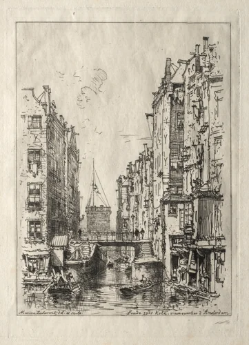 Old Quarter of Amsterdam by Maxime Lalanne, print, 1881