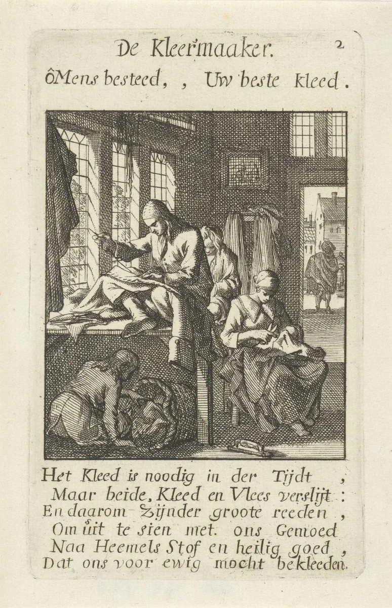 Kleermaker by Jan Luyken, print, 1694