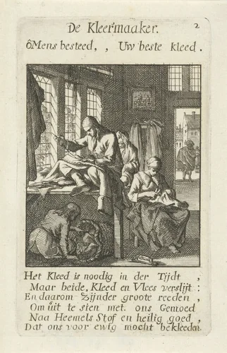 Kleermaker by Jan Luyken, print, 1694