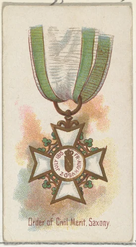 Order of Civil Merit, Saxony, from the World's Decorations series (N30) for Allen & Ginter Cigarettes by Allen & Ginter, print, 1890