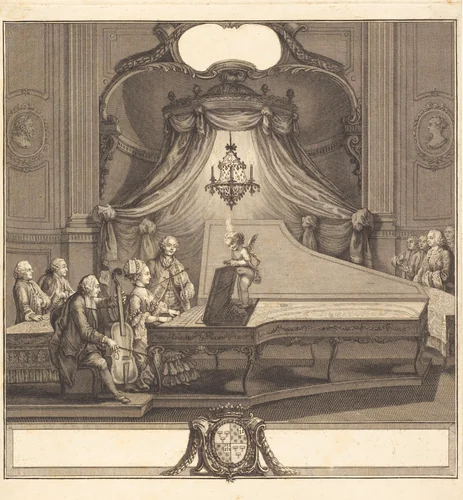 Le concert mecanique by Joseph de Longueil; Charles Eisen, print, 1769