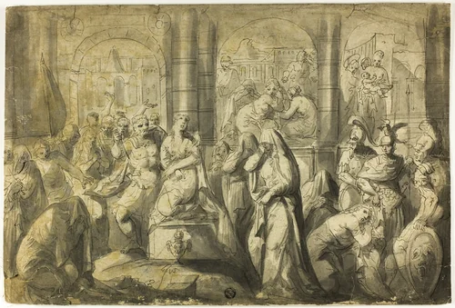 Sacrifice of Jeptha's Daughter by François Boitard, drawing, 1680-1715