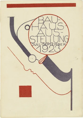 Postcard for the Bauhaus Exhibition (Postkarte für die Bauhaus-Ausstellung) by Oskar Schlemmer, print, 1923