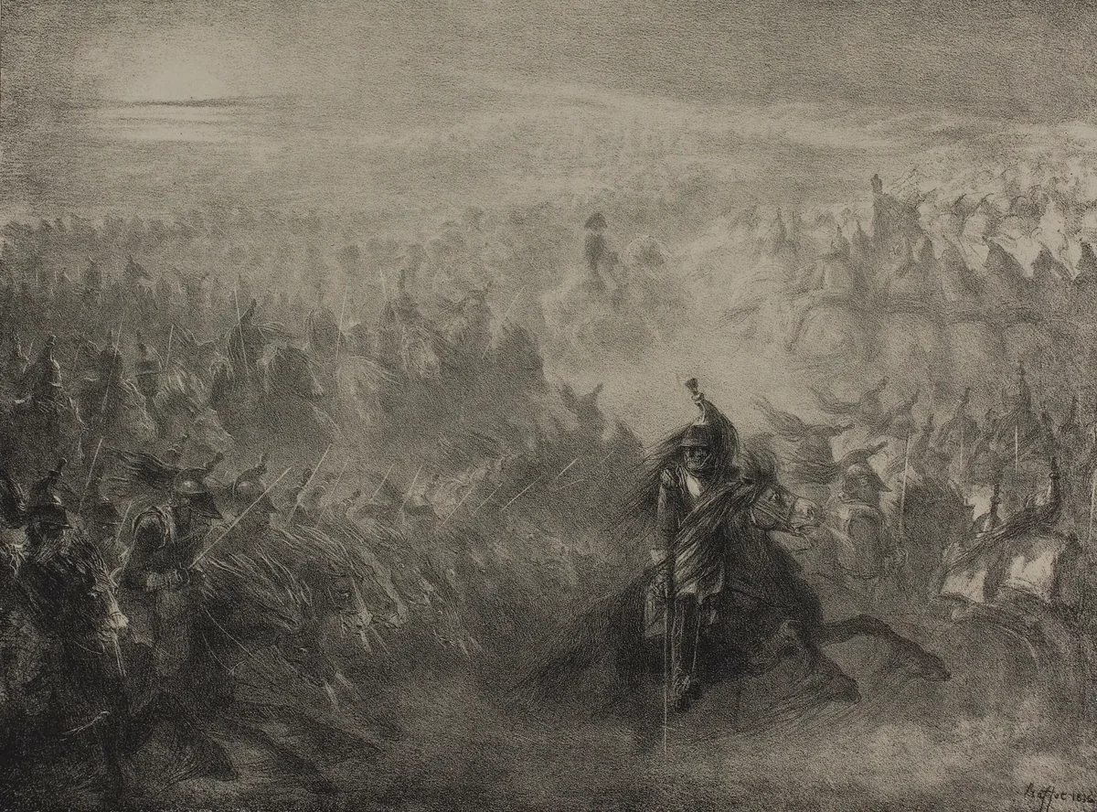 The Nocturnal Review by Denis Auguste Marie Raffet, print, 1837