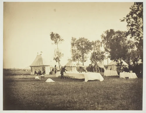 Preparation of the Emperor's Table, Camp de Châlons by Gustave Le Gray, photograph, 1857
