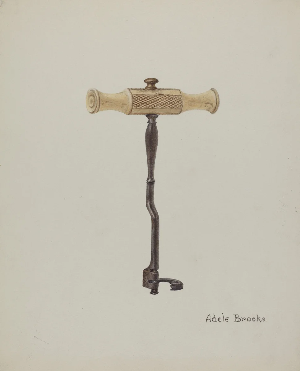 Tooth Key (or Tooth Extractor) by Adele Brooks, index of american design, 1935-1942