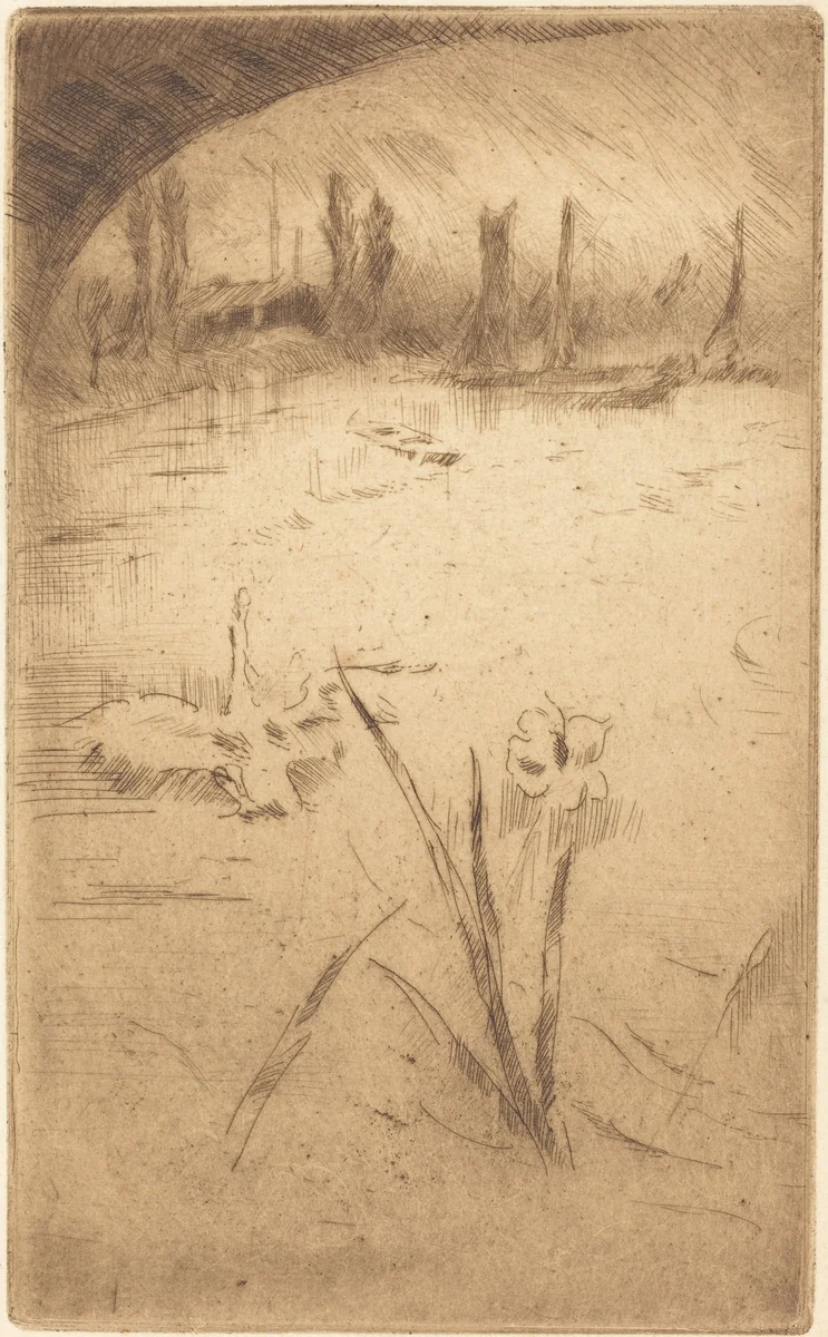 Swan and Iris by James McNeill Whistler, print, 1883