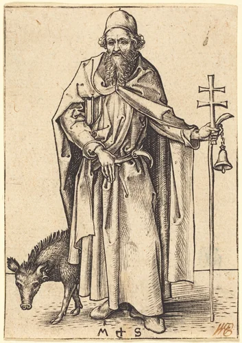 Saint Anthony by Martin Schongauer, print, 1480