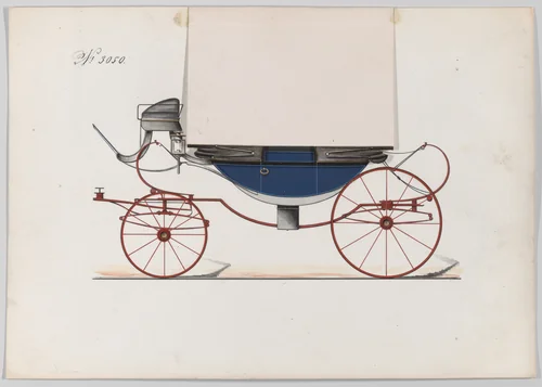 Design for Landau, No. 3050 by Brewster & Co., drawing, 1874