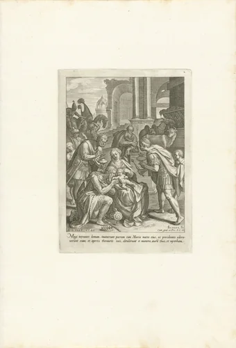 Aanbidding der Koningen by Unknown, print, 1581