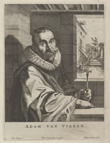 Portrait of Adam van Vianen, plate 18 from "Modelli Artificiosi (...), parte seconda" by Theodor van Kessel, book, 1646-1652
