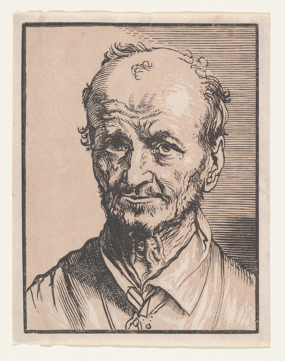 Bust of a Man by Jan Lievens, print, 1620-1674