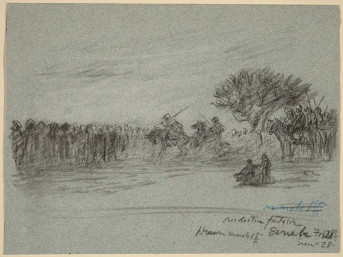 Nile Journey, Esneh, Egypt by Elihu Vedder, drawing, 1890