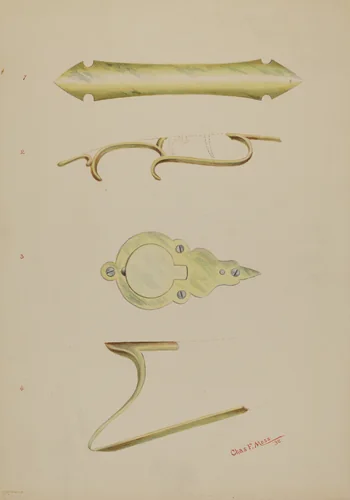 Patch Pocket and Decorations on Ky. Rifle by Charles Moss, index of american design, 1938