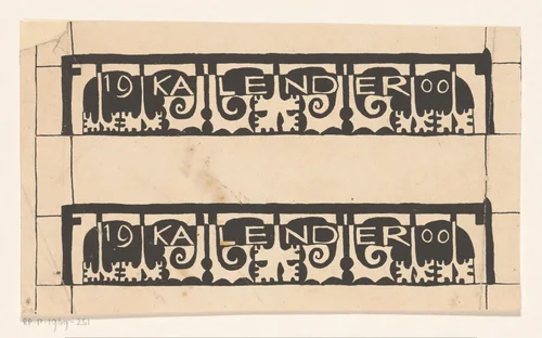 Twee ontwerpen voor rand van kalender 1900 by Carel Adolph Lion Cachet, print, 1900