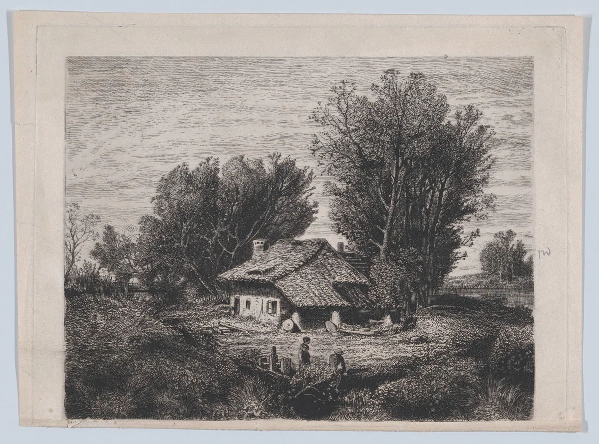 Landscape by Adolphe Balfourier, print, 1862-1876