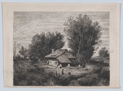 Landscape by Adolphe Balfourier, print, 1862-1876