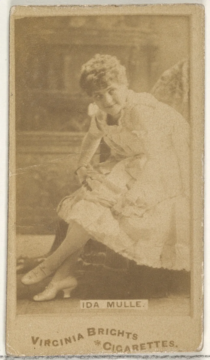 Ida Mulle, from the Actors and Actresses series (N45, Type 1) for Virginia Brights Cigarettes by Allen & Ginter, photograph, 1885-1891