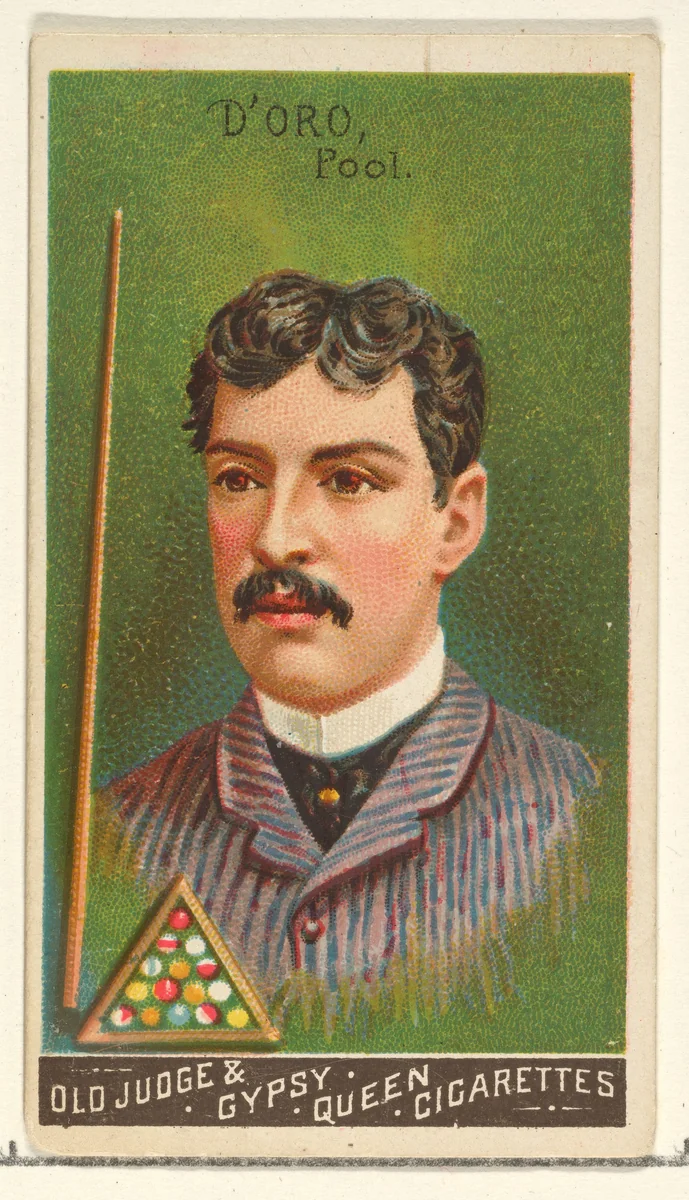 D'Oro, Pool, from the Goodwin Champion series for Old Judge and Gypsy Queen Cigarettes by Goodwin & Company, print, 1888