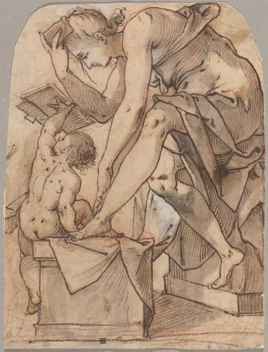 The Toilet of Venus by Joseph Heintz, drawing, 1590