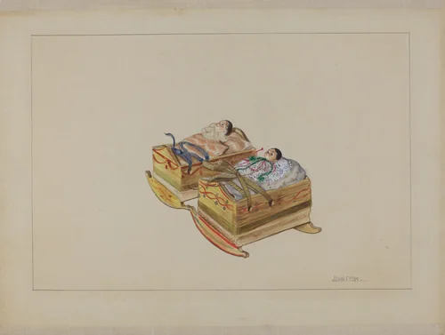 Two Cradles with Dolls by John Fisk, index of american design, 1935-1942