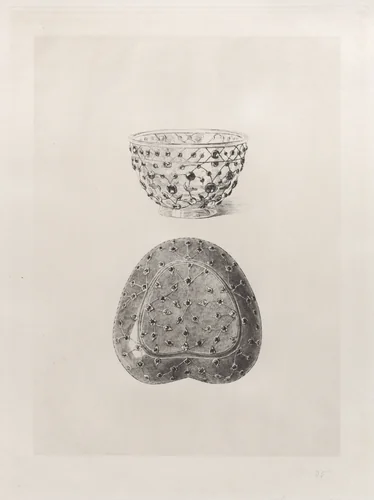 Crystal Cup and Jade Saucer by Jules Ferdinand Jacquemart, print, 1868