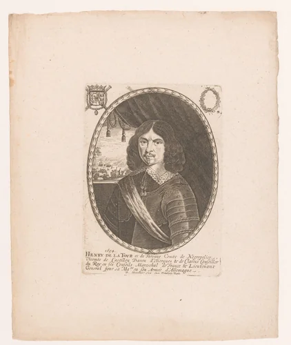 Portret van Henri de La Tour d'Auvergne by anonymous, print, 1654