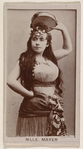 Mlle. Mayer, from the Actresses series (N245) issued by Kinney Brothers to promote Sweet Caporal Cigarettes by Kinney Brothers Tobacco Company, photograph, 1890