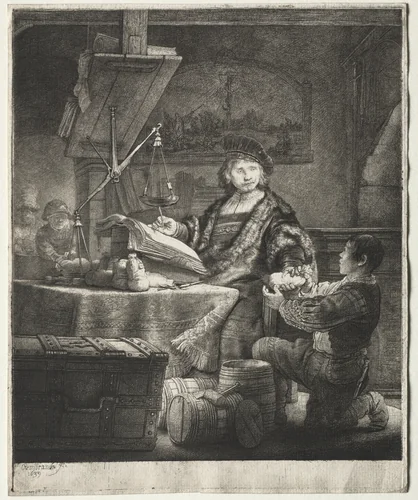 Jan Uytenbogaert by Rembrandt van Rijn, print, 1639