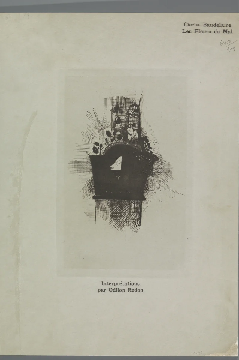 Couverture-Frontispice by Odilon Redon, print, 1890