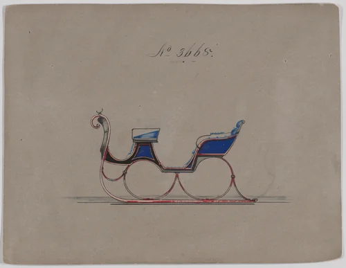 Design for 4 Seat Sleigh, no. 3668 by Brewster & Co., drawing, 1881
